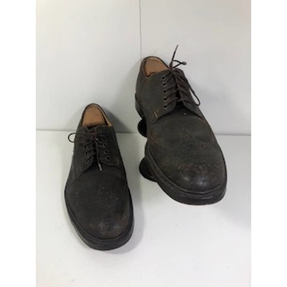 Paul Smith Leather Distressed Lace-Up Oxford Brogue Dress Shoes Brown Mens US 11